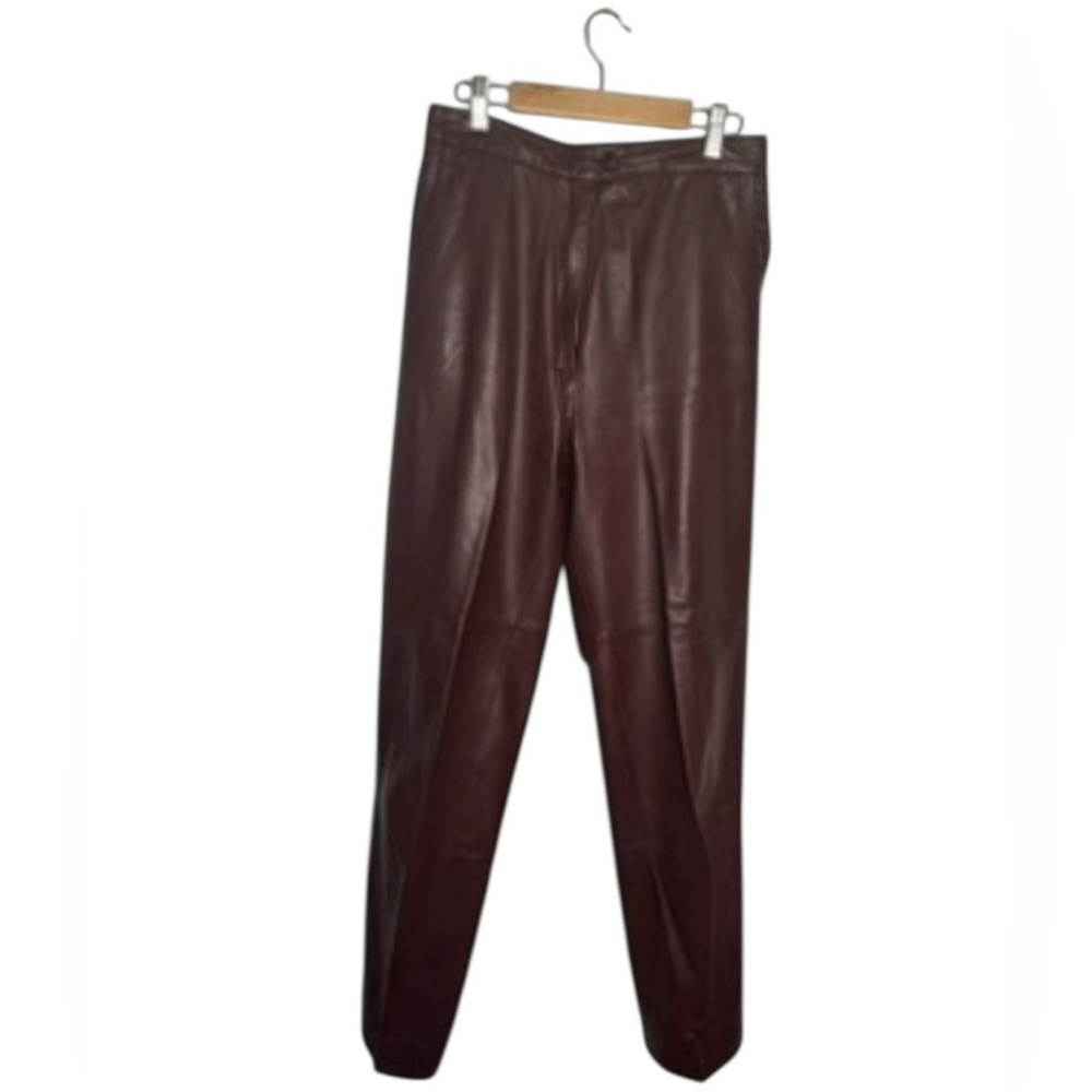 Vintage Leather Pants Size: 40 Burgundy